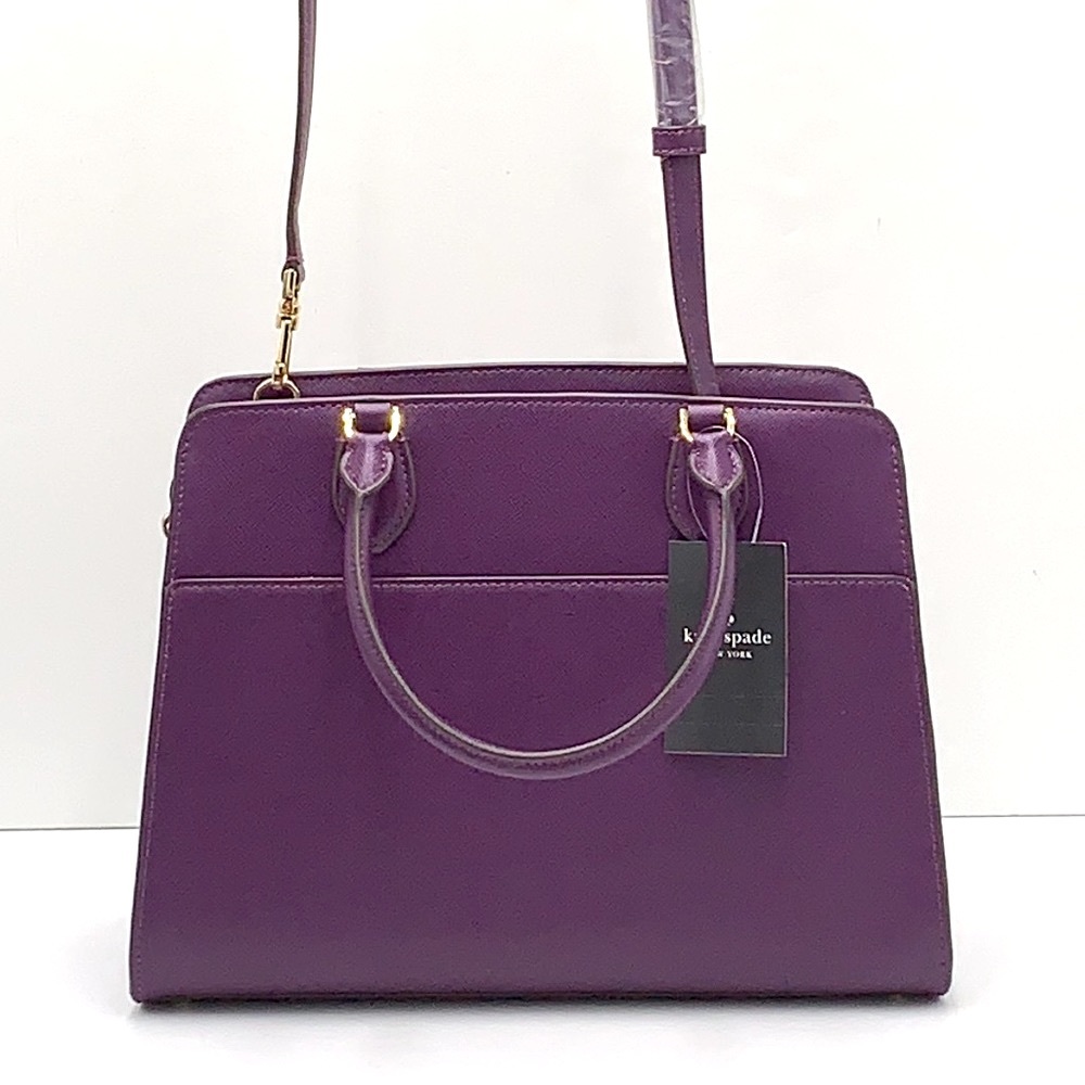 KATE SPADE Madison Saffiano Leather Medium Satchel RIPE PLUM COLOR - Picture 3 of 13